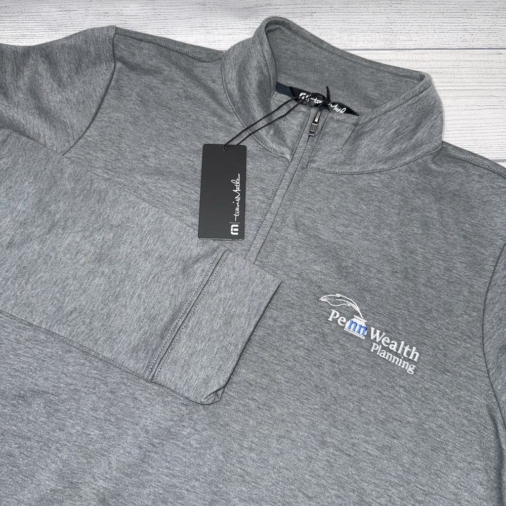 Travis Mathew Coveside 1/2 Zip Pullover High-Low Women's Large Grey *LOGO* New